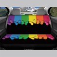 thumbnail image 3 of Uourmeti Rainbow Butterfly Rear Bench Seat Covers for SUV, 2 Piece Non-Slip Stretchy Back Seat Covers, Durable Waterproof Dirt Proof for Car Interior, 3 of 4