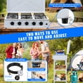 thumbnail image 5 of Propane Gas Stove, 5-Burner Propane Burner with Auto Ignition, Portable Gas Stove with Support Leg Stand & Wind Blocking Cover Adapter for RV, Apartment and Outdoor Cooking, 5 of 7