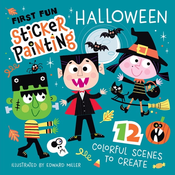 First Fun Sticker Painting: Halloween: 12 Colorful Scenes to Create, (Paperback)