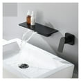 Black Bathroom Waterfall Basin Mixer Faucet Single Lever Wall Mounted