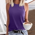 thumbnail image 2 of Wang6 Womens Plus Size Loose Fit Tank Tops Causal Sleeveless Solid Tops Summer Crew Neck Basic Tshirts Purple XXL, 2 of 4