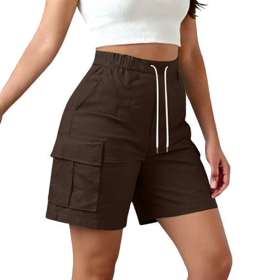 yillto Women‘s Shorts Summer High Waist Drawstring Cargo Shorts for Women Trendy Loose Sweatshorts