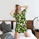 thumbnail image 5 of Fotbe Green Fruit Conjunto de Pijama Estampado para Mujer, 2 Piezas, Ropa de Dormir con Camiseta de Manga Corta y Shorts Suaves-Large, 5 of 6