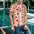 thumbnail image 6 of Hirioo Skull Retro record lips for Men's Baseball T-shirt Shirts Short Sleeve Casual Summer Button Stretch T Shirts,Size S-4XL-X-Large, 6 of 7
