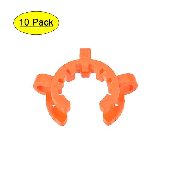 Unique Bargains Lab Joint Clip, Plastic Clamp Mounting Clips for 34/28 or 34/45 Glass Taper Joints Laboratory Connector Orange 10Pcs