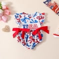 thumbnail image 2 of Kogui Baby Fourth of July Bodysuit Girl Infant Girl Romper Baby Girls Short Sleeve Bodysuit Toddler Girl Jumpsuit 0 3 6 9 12 18 24 Months (White,0-3 Months), 2 of 6