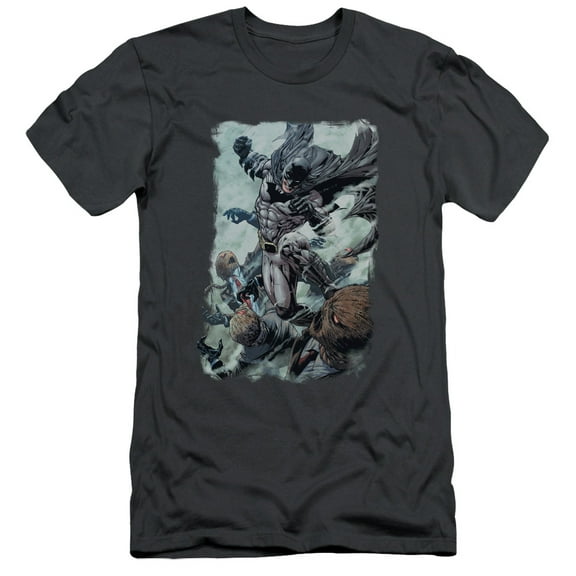 Batman Punch S/S Adult 30/1 T-Shirt-Charcoal