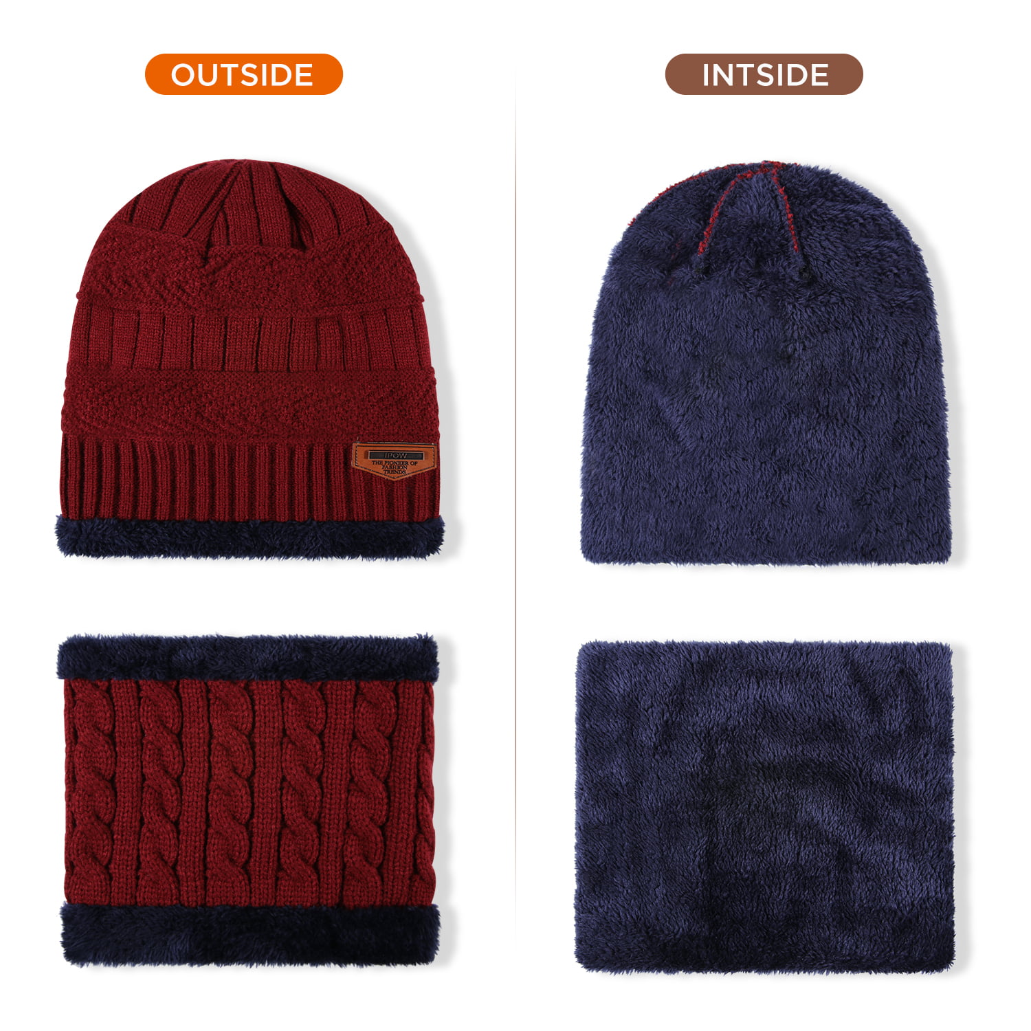NoName Burgundy wool cap Red Single WOMEN FASHION Accessories Hat and cap Red discount 76% 