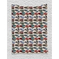 thumbnail image 1 of Train Tapestry, Continuous Pattern with Various Types of Trains Industrial Themed Image Locomotive, Wall Hanging for Bedroom Living Room Dorm Decor, 60W X 80L Inches, Multicolor, by Ambesonne, 1 of 2