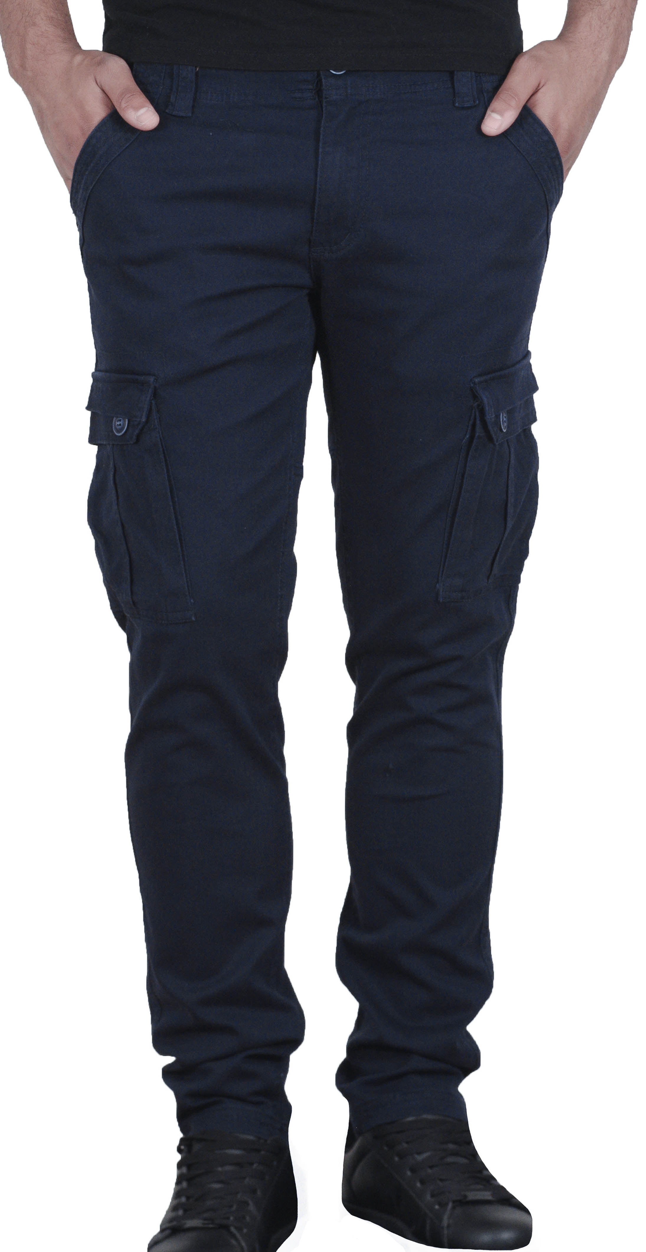 slim fit cargo pants navy blue