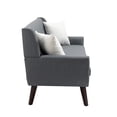 thumbnail image 4 of Uixe Cotton/ Linen Look Fabric Modern Accent Chair Armchair Sets Grey(Chair&Sofa Set) Chair&Sofa Set 3-Piece Polyester, 4 of 5
