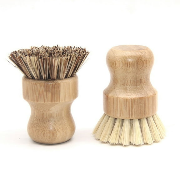 Kesenlong bamboo wok brush Short Handle Bamboo Wok Whisk Brush Palm Oilproof Iron Pot Cleaning Brush Household Kitchen Cleaning Tool