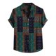 thumbnail image 1 of Camisas Para Hombre Verano Loose Tops Ruse Short Style Short Shirt Ethnic Casual Sleeve Buttons Mens Men's blusa (Green, 3XL), 1 of 7
