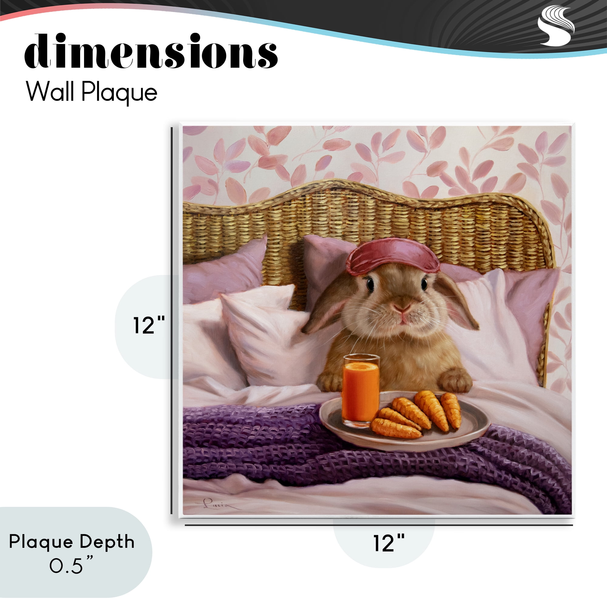 Stupell Industries Hoppy Meal Bunny in Bed Wall Plaque Art, design by Lucia Heffernan