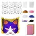 thumbnail image 1 of Langgg Glow In Dark Cat Mask Crafting Set Hand Drawn Animal Mask For Parties And Events Set Blank type+1, 1 of 6