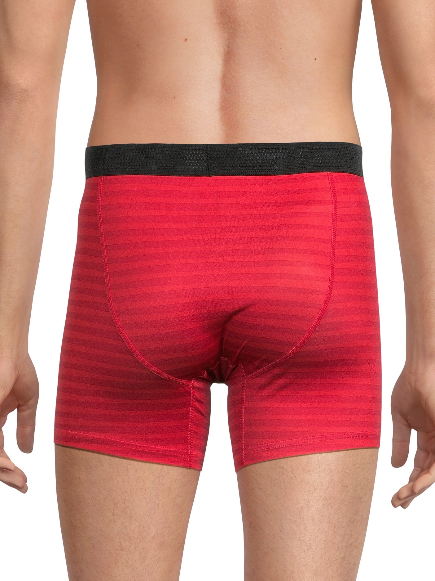 Reebok Men’s Featherweight Performance Boxer Briefs Underwear, 6 Inch, 3-Pack