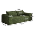thumbnail image 5 of S-HOME Ergonomic Loveseat Sofa in Striped Pattern with Foam Cushion,  Deep Seat Design for Living Room, Bedroom and Apartments, Green, 5 of 8