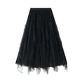 thumbnail image 3 of Women's Fashion Casual Heavy Industry Nail Bead Petal Mesh Skirt High Waist Mid Length Skirt Womens Midi Skirt down Skirt Skater Skirts Floor Length Skirt Skirt with Pockets Twill on Midi Skirt Double, 3 of 3