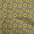 thumbnail image 1 of oneOone Cotton Silk Gray Fabric Floral Sunflower Silhouette Sewing Material Print Fabric By The Yard 42 Inch Wide, 1 of 4