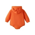 thumbnail image 2 of WIBACKER Newborn Halloween Cattle Horn Hoodie Girl Boy Pumpkin Romper Bubble Sweatshirt Bodysuit Fall Outfit Baby Clothes, 2 of 9