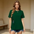 thumbnail image 6 of WAGUTH Women's Maternity T-Shirt Side Zip Nursing Short Sleeve Breastfeeding Tops Loose Stretch Casual Tunic Blouses for Pregnancy Moms,Green,XL, 6 of 8