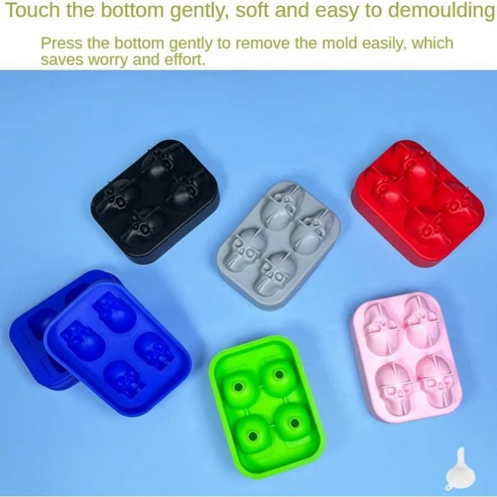 3D Skull Silicone Mold Ice Cube Tray Mould Ice Cube Maker Ice Ball Mold Whiskey Wine Cocktail Ice Cube Ice Ball Mold