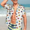 thumbnail image 5 of KLL Men's Hawaiian Shirt Short Sleeve Button Down Beach Shirts-Cute Ladybugs, 5 of 5