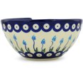 thumbnail image 3 of Polmedia Floral Peacock Polish Pottery Yarn Decorative Bowl, 3 of 6