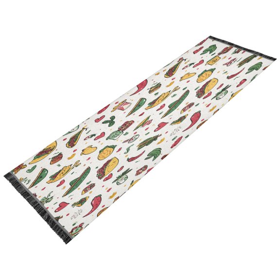 Vintage Modern Runner Rug,Non Slip Machine Washable 72"x23.5" Polyester Material Pet-Friendly Durable,Applicable to Entryway Rug Living Room Rug Mexican Cartoon Style