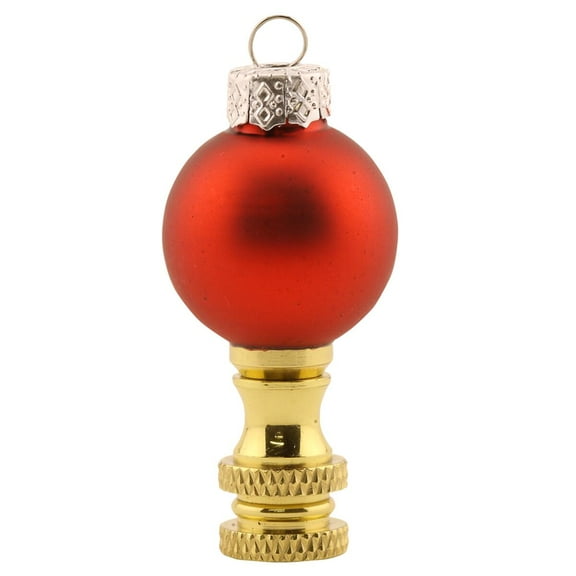 Red glass Christmas Ornament Finial 2.25"h