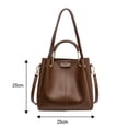 thumbnail image 2 of Bolso de mensajero de moda bolso de PU de viaje diario bolso de cubo portátil de un hombro marrón, 2 of 5
