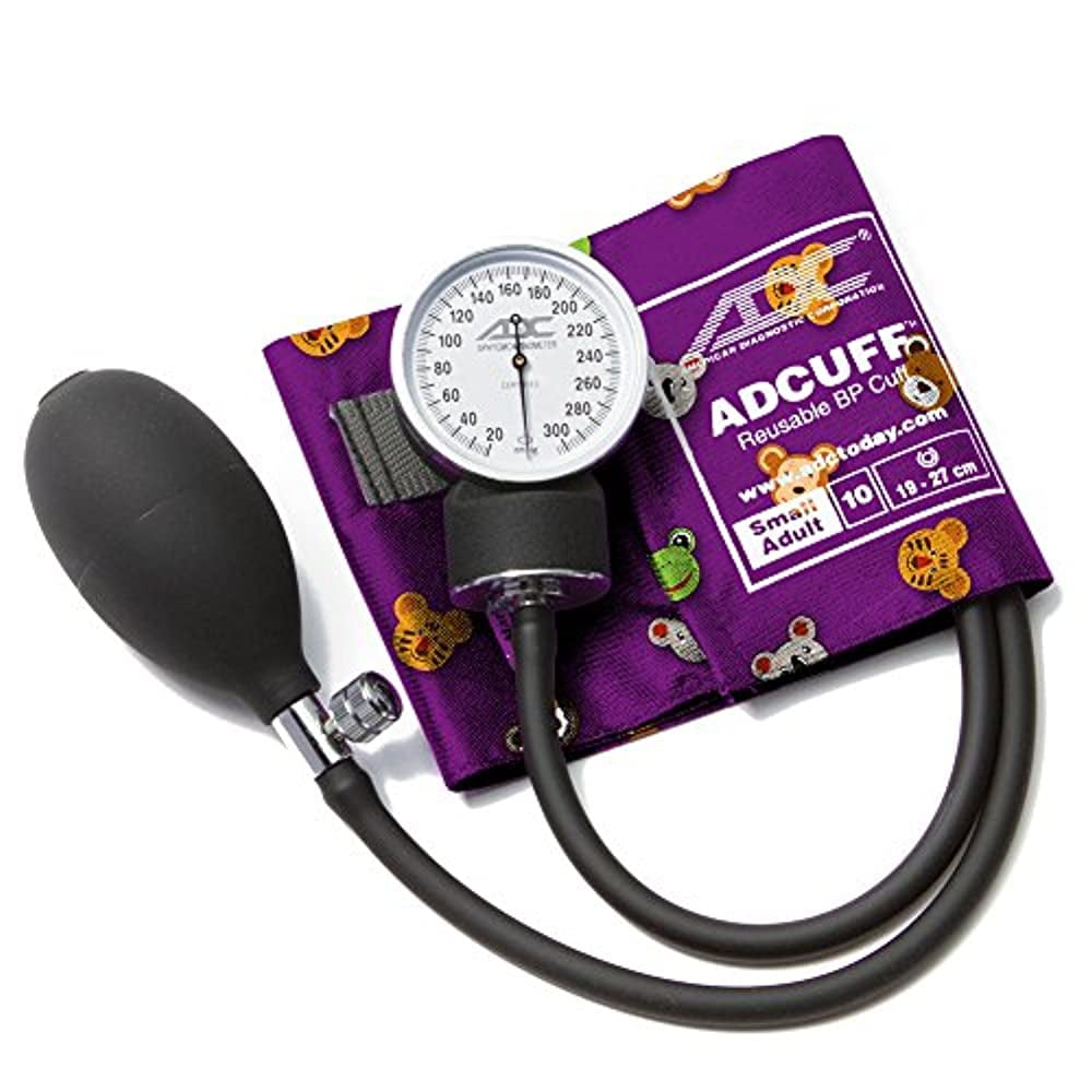 adc prosphyg 760 pocket aneroid sphygmomanometer with adcuff nylon blood pressure cuff, small