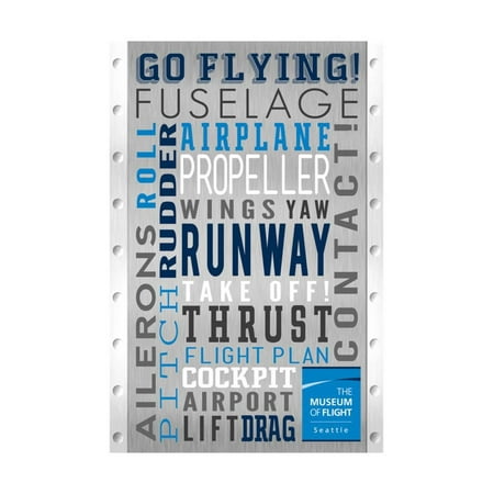 Seattle, Washington - Museum of Flight Typography Print Wall Art By Lantern (Best Flight Deals From Seattle)