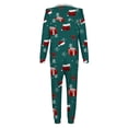 thumbnail image 4 of Lovskoo 2024 Family Matching Christmas Onesie Pajamas for Women Snowflake Printed One Piece Hooded Romper Pj's Zipper Jumpsuit Loungewear Jammies Sleepwear Green, 4 of 5