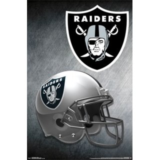 Las Vegas Raiders 22.4'' x 34'' Magnetic Framed Mascot Endzone