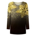 thumbnail image 4 of USSUMA Tunic Tops for Women Loose Fit, Womens Teen T Shirts Long-Sleeve V-neck Daily 2022 Bohemian Tees Loose Comfy Blouse Landscape Colorful Printing Tees, 4 of 5