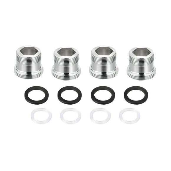 Unique Bargains Faucet Adapter, 19mmx6mm Male Thread to 22mmx5mm Male Thread Brass Tap Aerator Connector, 4Pack