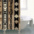 thumbnail image 2 of Boho Retro Geometry Abstract Black Strip Bathroom Curtains Waterproof Duty Polyester Bathroom Shower Curtain Sets Decor Basic Bath Decor 72" W X 72" L with 12 Hooks, 2 of 4