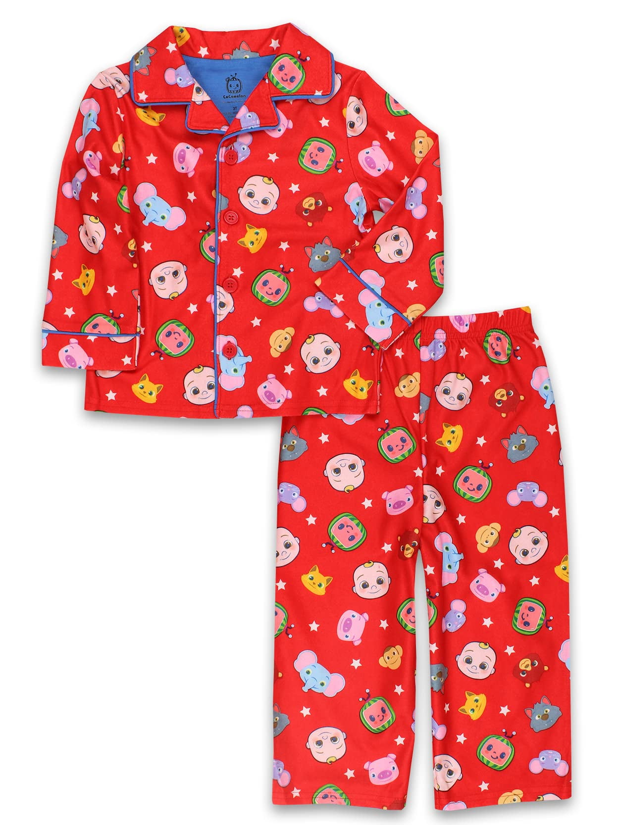 CoComelon Infant and Toddler Boys Girls Flannel Coat Style Pajamas Set ...