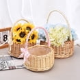 thumbnail image 3 of Wedding Flower Girl Basket, Wicker Rattan Flower Basket with Handle, Petal Basket Candy Storage Basket, Rattan Box Home Decoration, 3 of 6