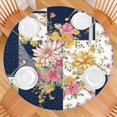 thumbnail image 2 of Pioneer Flower Floral Print Pattern Round Fitted Tablecloth with Elastic Edge,Dining Table Cover Waterproof,Outdoor Round Tablecloth for Camping,Dining,Indoor and Outdoor, 2 of 7