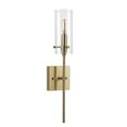 thumbnail image 6 of JONATHAN Y Cato 4.5" 1-Light Bohemian Farmhouse Iron/Glass LED Vanity, Brass Gold/Clear, 6 of 8