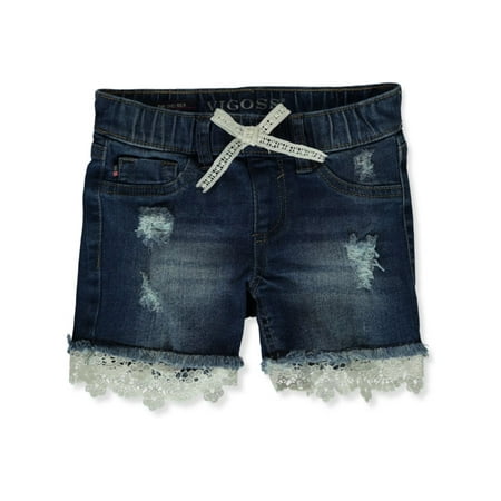 

Vigoss Girls Crochet Denim Shorts - river blue 3t (Toddler)