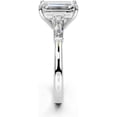 thumbnail image 3 of Certified Moissanite Emerald Cut Diamond Ring Engagement Ring Side Stone Baguette Cut CZ Plated Yellow Gold Ring Wedding Ring, 3 of 3