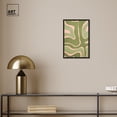 thumbnail image 3 of Magdalena Green Modern Abstract Geometric Canvas Wall Art by Art Remedy, Black Floater Frame, 10"x15", 3 of 7