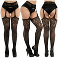 thumbnail image 1 of Qertyioot Collants de Mode Leggings Solides Pantalons Dentelle Grande Taille Bas Résille Bas Résille, 1 of 3