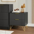 thumbnail image 6 of YouTrend 7 Drawer Dresser and Nightstand Sets for Bedroom,3 Piece Bedroom Dresser Set,Fluted Dressers and Nightstands, Modern Bedroom Set, Black, 6 of 11