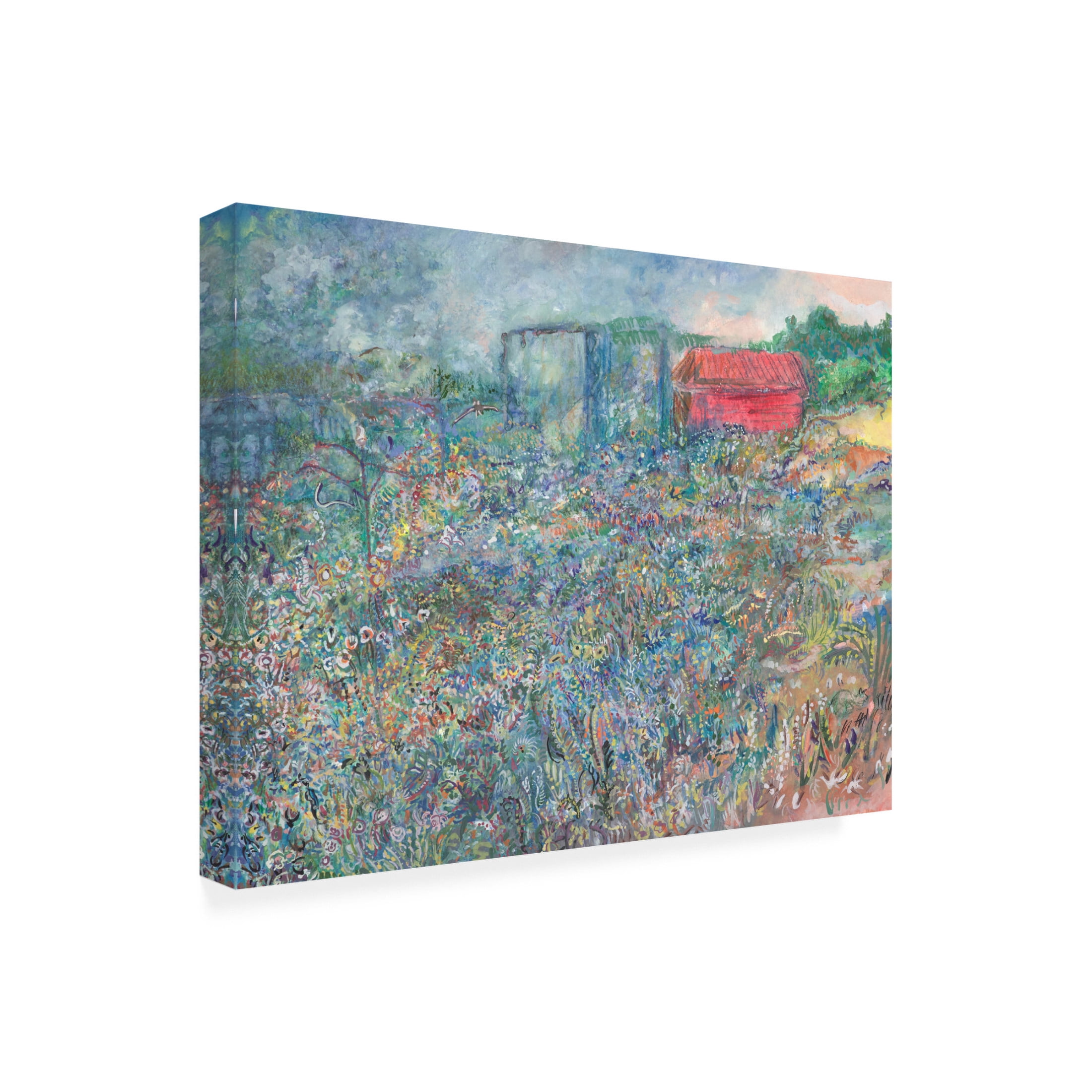 Canvas Wall Art - Ellen Kossoff 'Zs Garden' Wall Art for Living Room, Bedroom, or Office Décor by Trademark Fine Art - 19 x 14 Inches