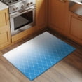 thumbnail image 2 of 2x3 Ft Entryway Area Rug, Blue Ombre Kitchen Rug Runner Washable Floor Mat, Modern Geometric Abstract Rhombus Striped Non Slip Indoor Door Mat Throw Carpet for Bathroom Living Room Bedroom, 2 of 8