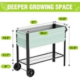 thumbnail image 6 of Galvanized Raised Garden Bed with Legs & Wheels, 37x14.6x31.6in, 400LB Capacity Elevated Planter Box for Garden, Backyard, Patio & Deck, Light Green, 6 of 9
